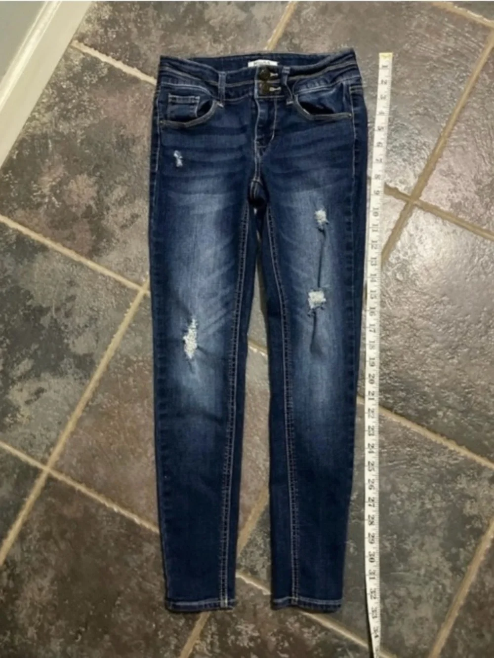 Girls Three Piece Jeans, T-Shirt and Vest Outfit Bundle Size 10